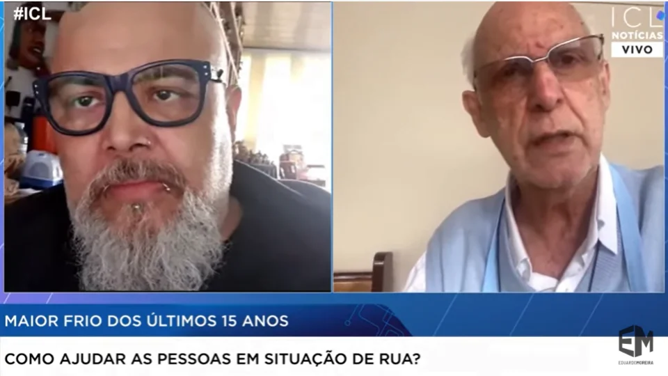 Com apoio do ICL, padre Júlio Lancellotti e músico João Gordo iniciam campanha para ajudar população em situação de rua no frio