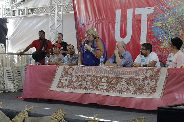 Aleida Guevara na conferência de abertura do 1º Festival Internacional da Utopia, em Maricá, RJ, em 2016.