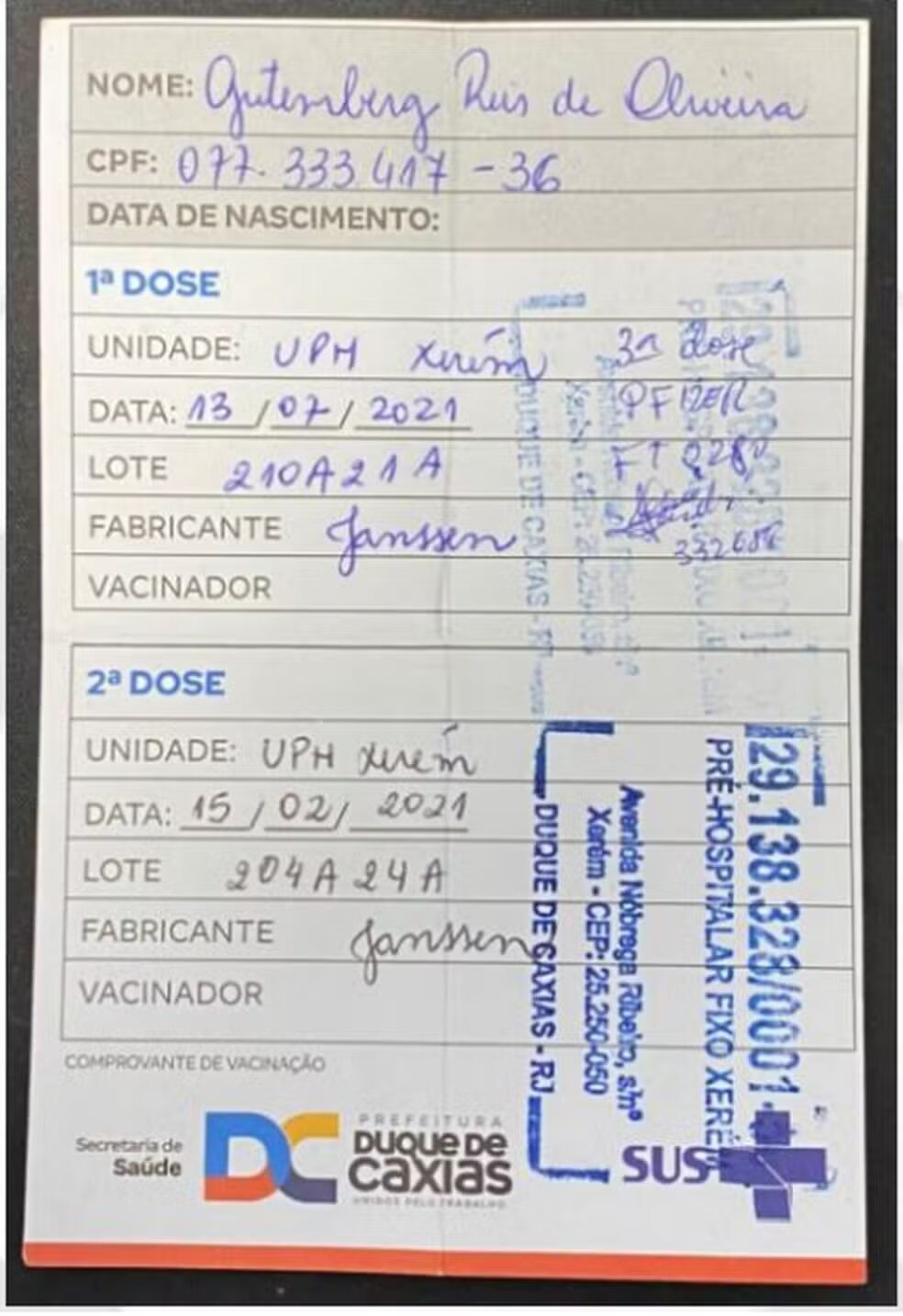 Deputado vacina
