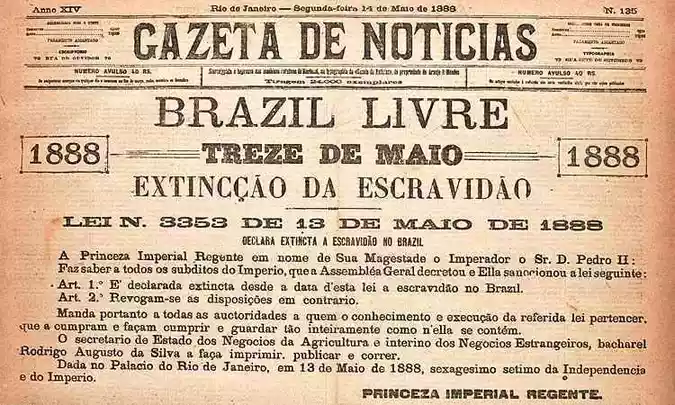 Capa de Gazeta de Noticias de 13 de Maio de 1888