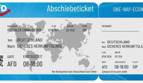 Apoiado por Elon Musk, AfD distribui “bilhetes de deportação” como propaganda