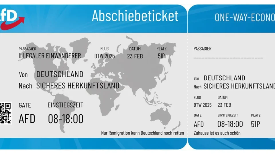 Apoiado por Elon Musk, AfD distribui “bilhetes de deportação” como propaganda