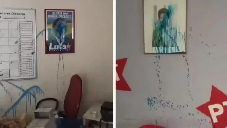 Sede do PT é alvo de vandalismo em Diadema, e partido cobra apuração
