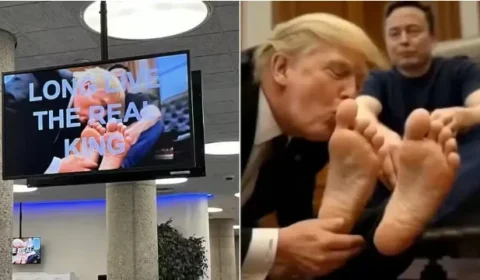 Hacker divulga em sistema do governo americano vídeo de IA em que Trump beija pés de Musk