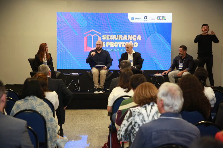  1º Seminário Internacional sobre Segurança e Proteção no Ambiente Escolar onde especialistas debateram a respeito de estratégias para segurança nas escolas. (Divulgação Assessoria de Comunicação Social do MEC)