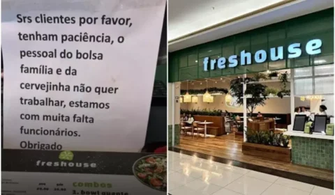 Restaurante deixa aviso culpando ‘pessoal do Bolsa Família’ por falta de funcionários