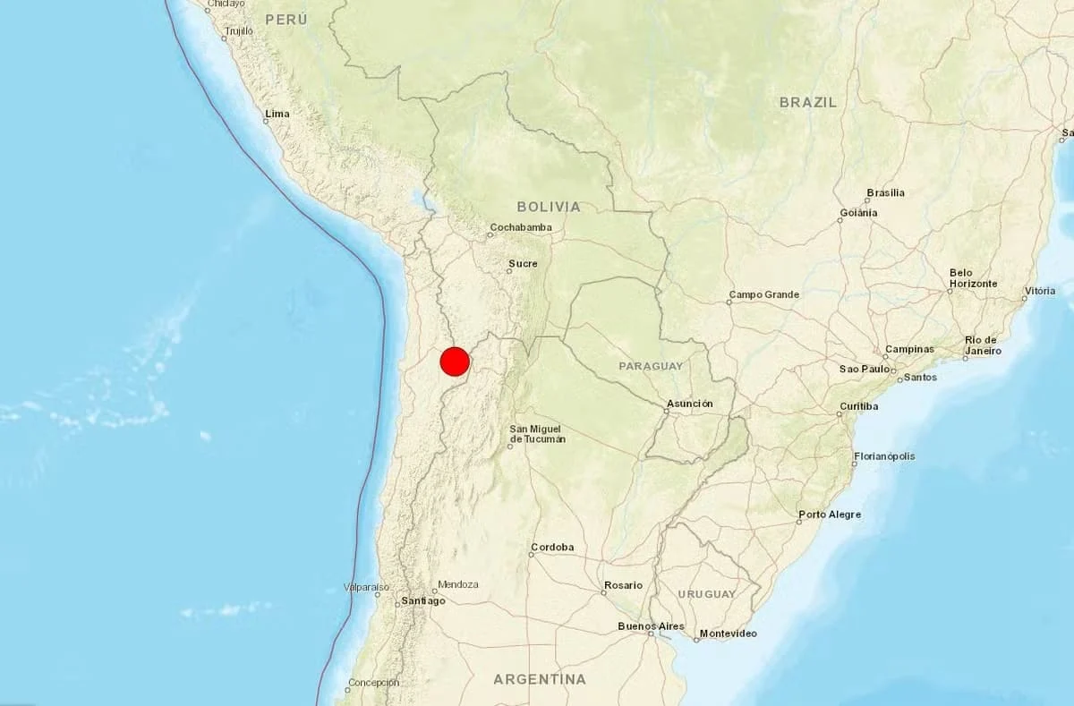 Local onde ocorreu o terremoto do Chile em 2024 e foi sentido no sul do país. Imagem: Divulgação