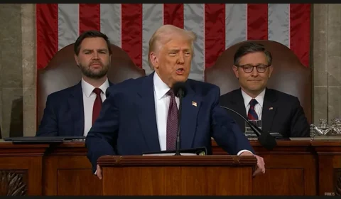 Em discurso no Congresso, Trump cita tarifas ‘injustas’ aplicadas pelo Brasil
