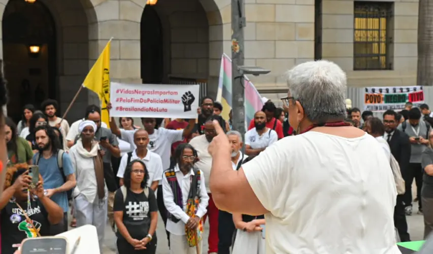 “Estamos lutando por uma segurança pública em que todo cidadão seja uma pessoa de direitos”, disse Regina Lúcia dos Santos, coordenadora do Movimento Negro Unificado (MNU) | Foto: Daniel Arroyo/Ponte Jornalismo