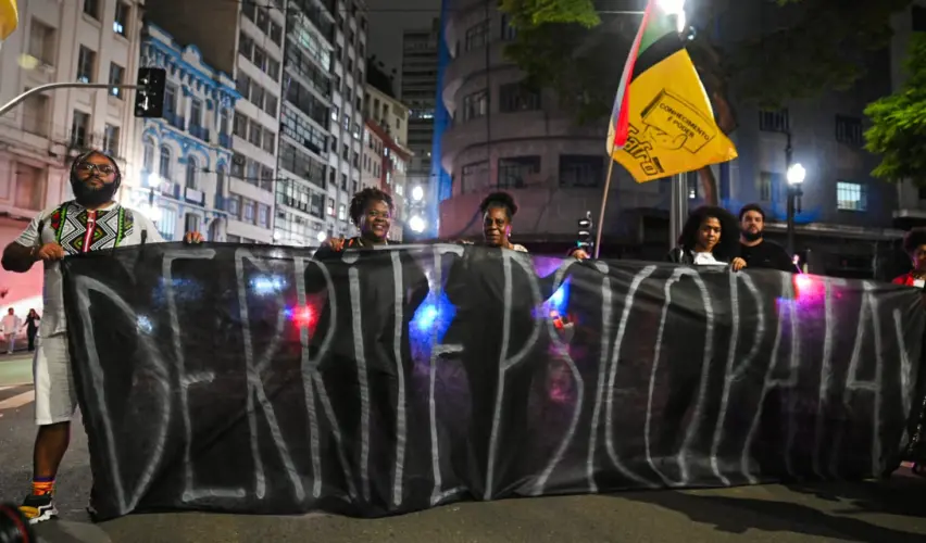 A Frente protocolou na Assembleia Legislativa de São Paulo (Alesp) na mesma sexta-feira (21/3) um pedido de impeachment de Tarcísio e Derrite | Foto: Daniel Arroyo/Ponte Jornalismo