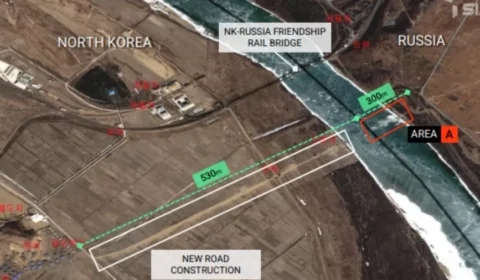 Imagem de satélite registra construção de ponte entre Rússia e Coreia do Norte