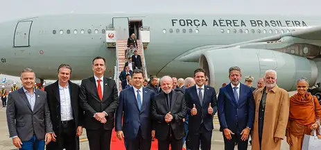 Presidente Lula e comitiva durante chegada no Japão. Foto: Ricardo Stuckert / PR