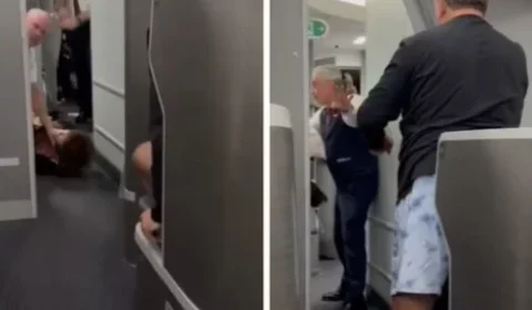 Confusão a bordo de avião para NY termina com dois expulsos de voo em Guarulhos