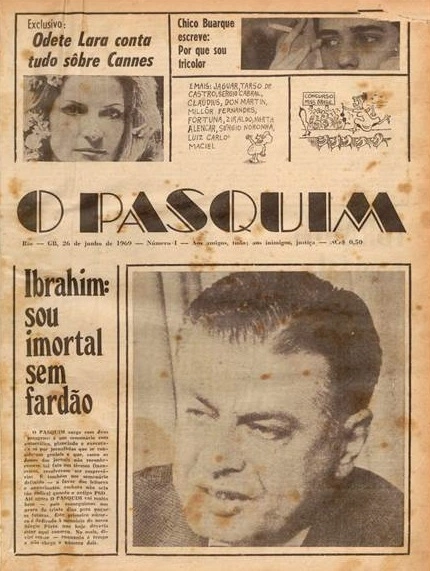 Capa d’O Pasquim em junho de 1969. Primeira edição em 1969.