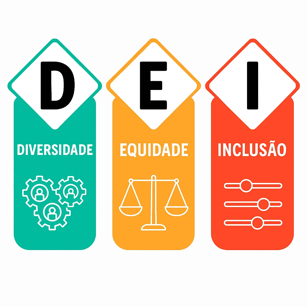 Os três pilares fundamentais para a construção de uma sociedade mais justa, representativa e com oportunidades reais para todas as pessoas. 