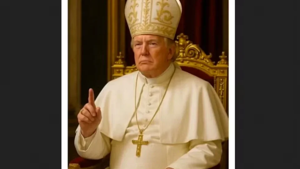 Presidente Trump publica foto vestido como papa e recebe críticas nas redes