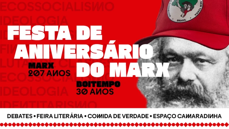 Editora Boitempo promove festa de aniversário de Karl Marx com entrada gratuita