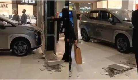 Criança bate carro elétrico de R$ 175 mil exposto em shopping em SP