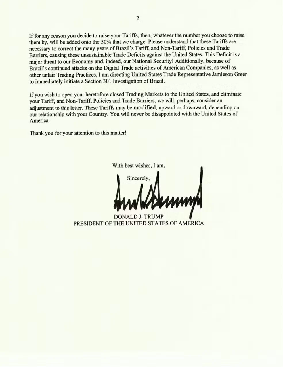 Trump tarifas Brasil