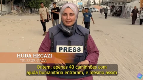 Huda Hegazi, correspondente da Telesur em Gaza, relata a situação de completa calamidade na região