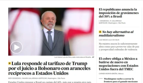Guerra das tarifas entre Brasil e EUA domina capas da imprensa internacional