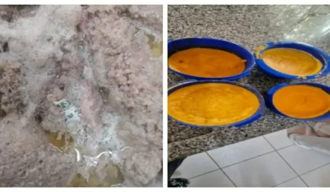 Escolas do DF servem carne com plástico, couro e resto de rótulo em merenda