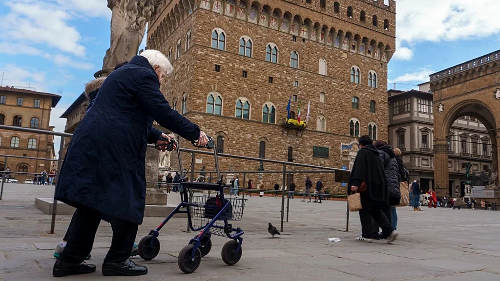 envelhecimento populacao italia Piazza dela Signoria. Florença, Italia