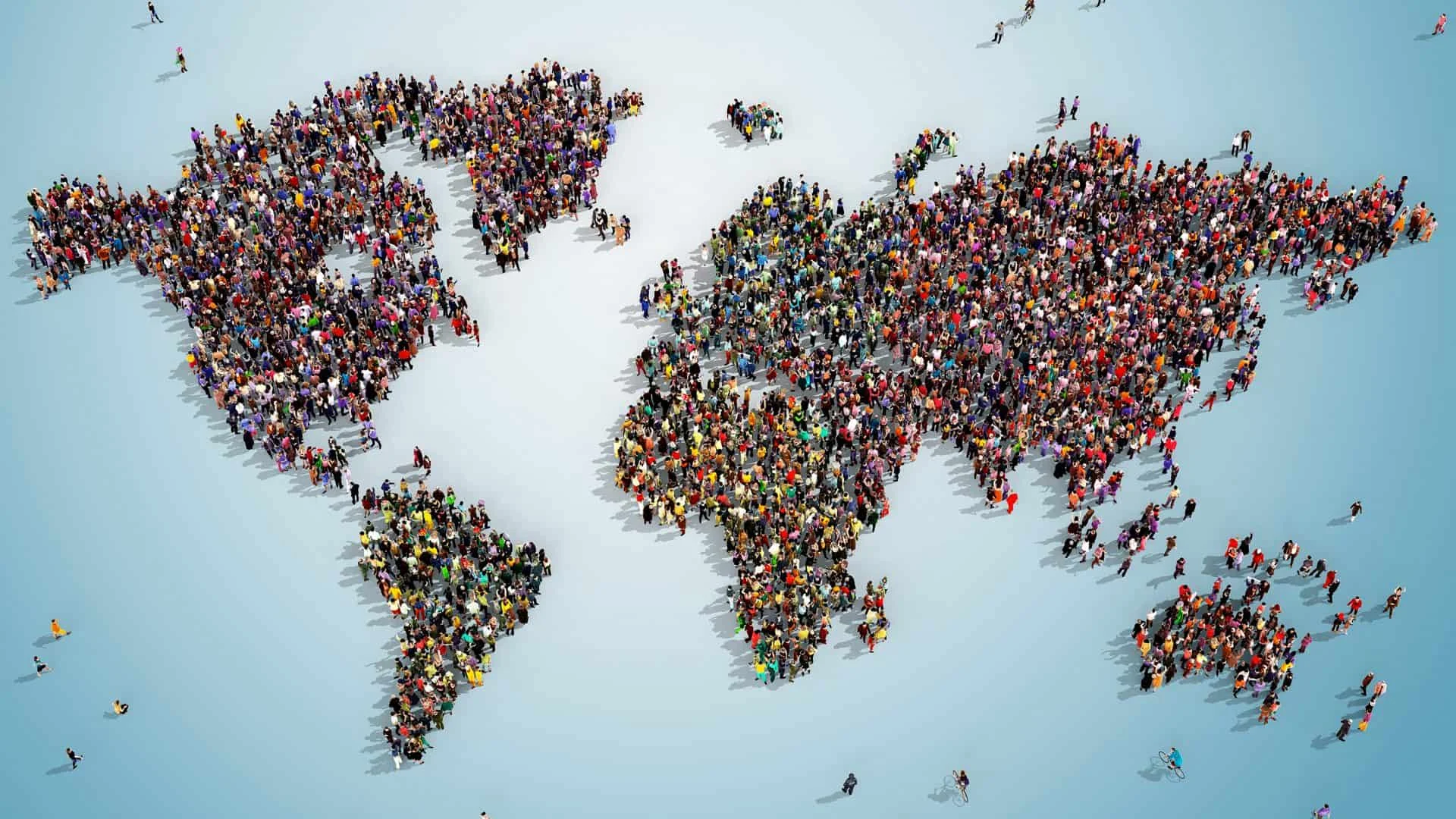 População mundial Ilustração representando o Mapa Mundial