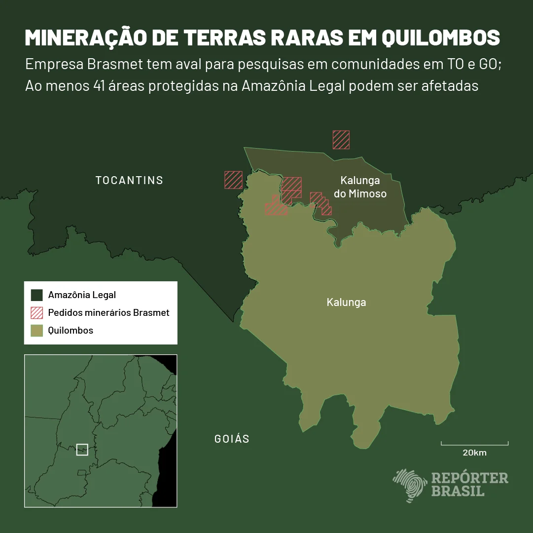 Mineradora quer explorar terras raras dentro de quilombo no Tocantins