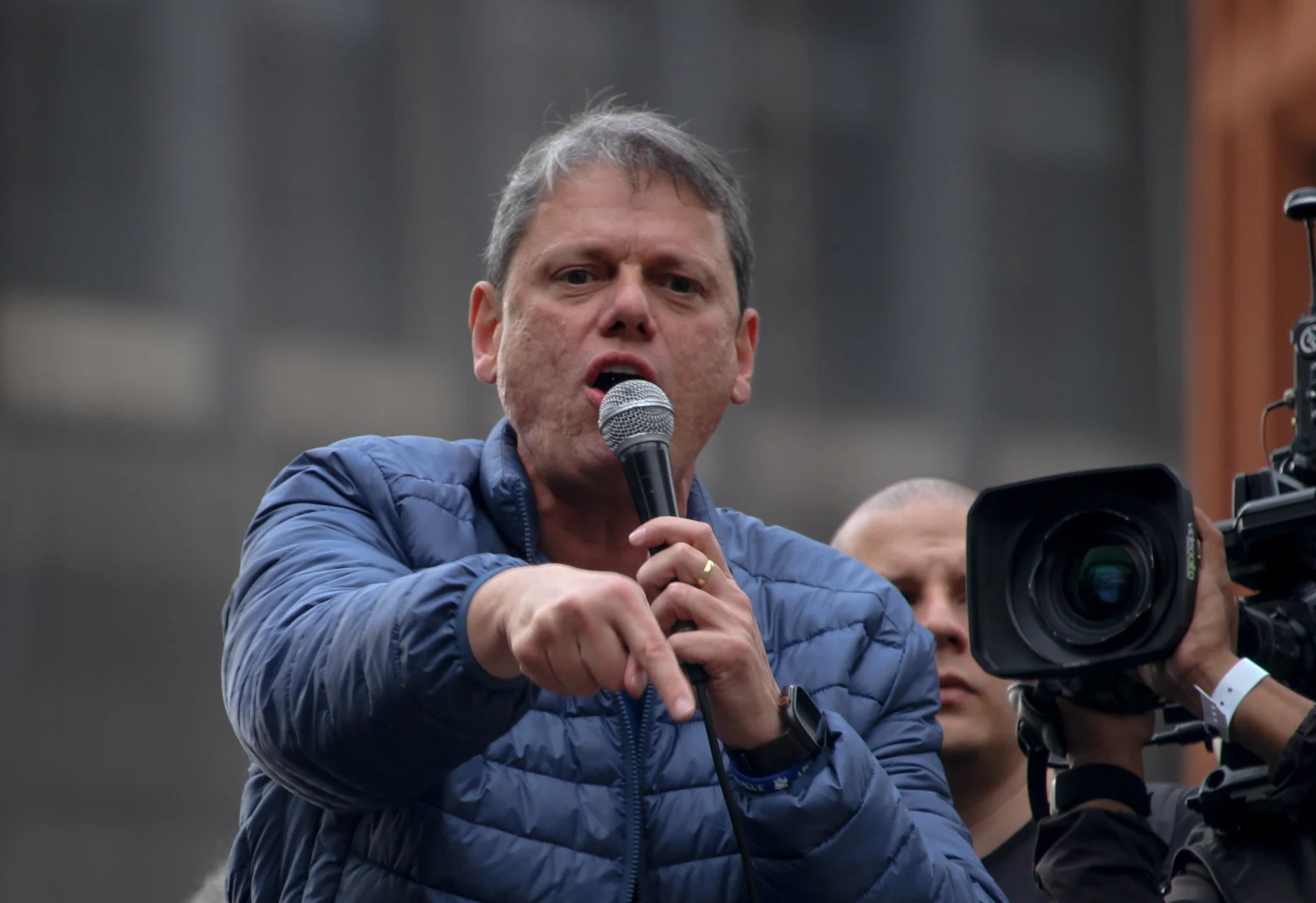 Tarcísio de Freitas na manifestação a favor da anistia. Ato Press/Folhapress