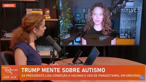 Infectologista Luana Araújo desmente fake news de Trump que relaciona paracetamol e autismo.