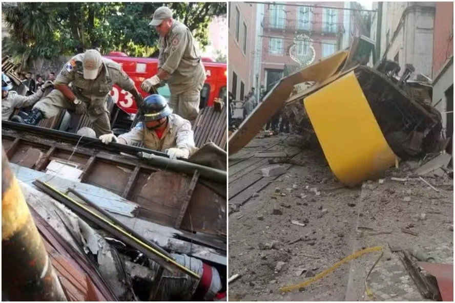 Bondinho descarrila em Lisboa, tomba e deixa 15 mortos e cerca de 20 feridos