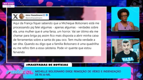 Joice Hasselmann chama Michelle Bolsonaro de caloteira e Guga Noblat relembra episódio
