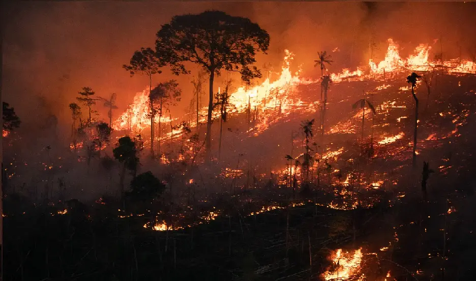 O Brasil apresenta um alto índice de incêndios florestais, impulsionados pelas mudanças climáticas e desmatamento para expansão da fronteira agrícola. Foto: Nilmar Lage/Greenpeace