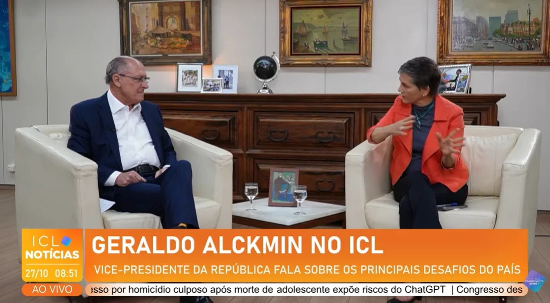 Geraldo Alckmin em entrevista ao ICL Notícias - 1ª edição