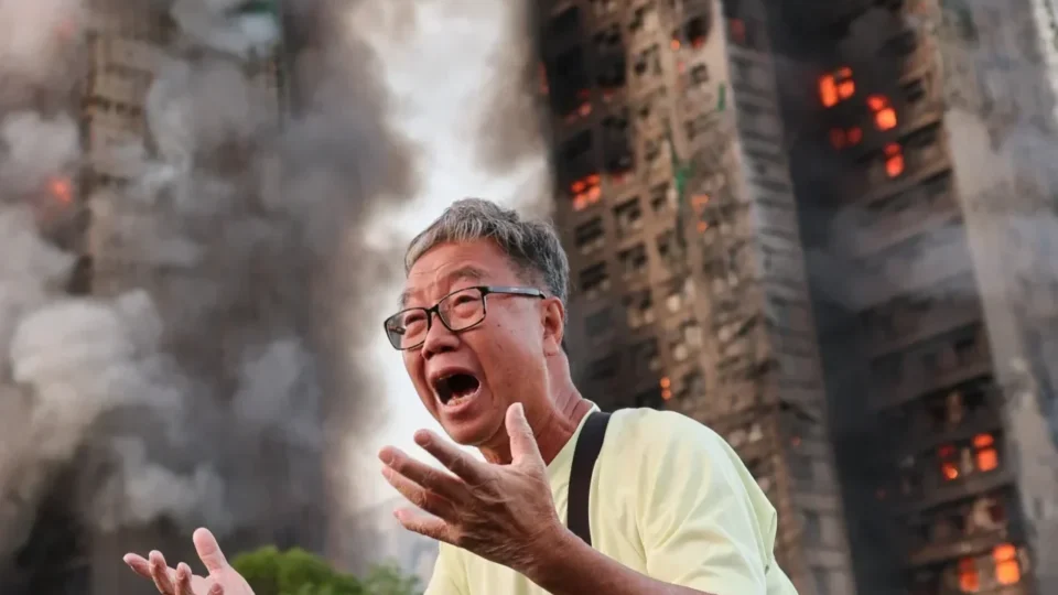 Incêndio de grandes proporções atinge condomínio de arranha-céus em Hong Kong