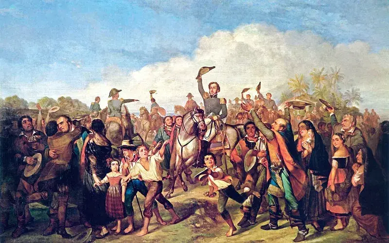 Independência do Brasil Pintura de François-René Moreau retratando Dom Pedro ao declarar a independência do Brasil. Pintura: François-René Moreau
