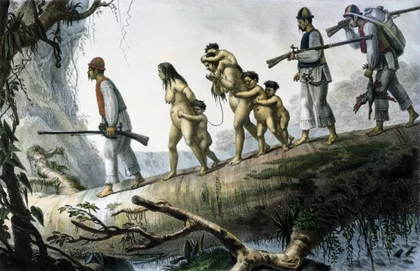 Como a colonização, escravidão e racismo estrutural geraram resistências indígenas, negras e populares ao longo da história do Brasil. Imagem: Jean Baptiste Debret, 1830