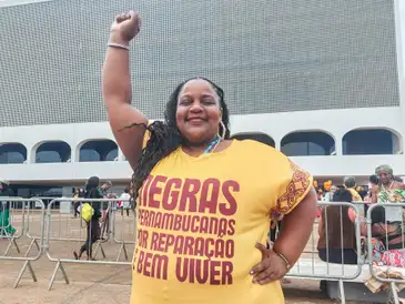 Ana Benedita Costa participa da marcha. Foto: Daniella Almeida/Agência Brasil 