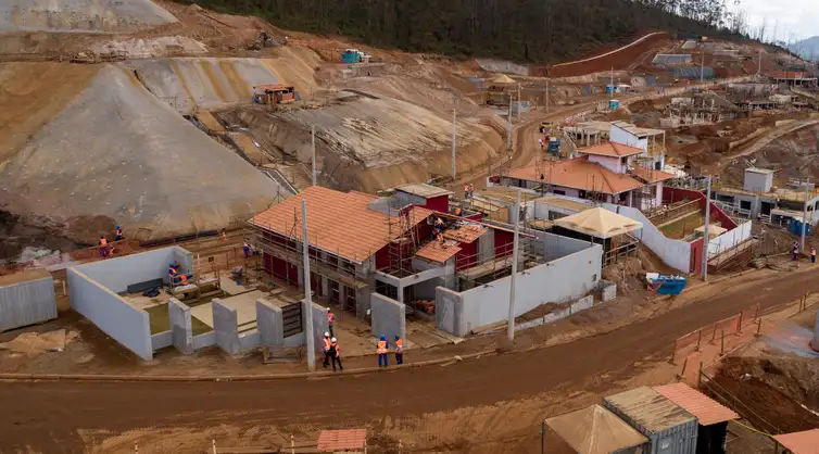 Obras de recuperação no Distrito de Bento Rodrigues, em Mariana (MG) - Foto Divulgação/Fundação Renova