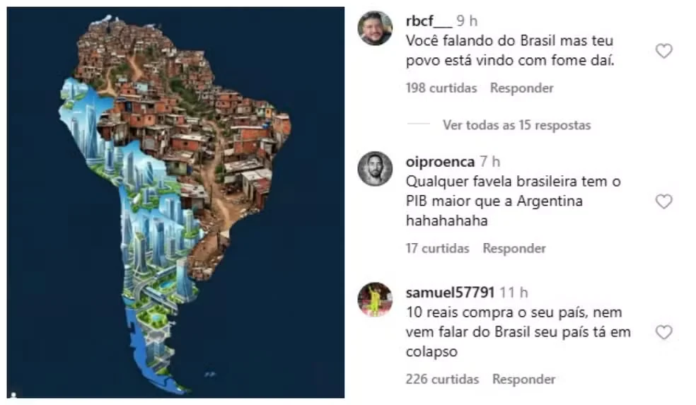 Brasileiros invadem redes de Milei