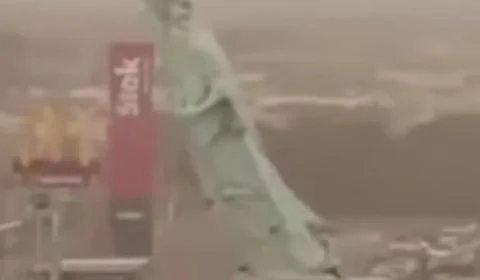 Temporal derruba estátua da Havan no Rio Grande do Sul