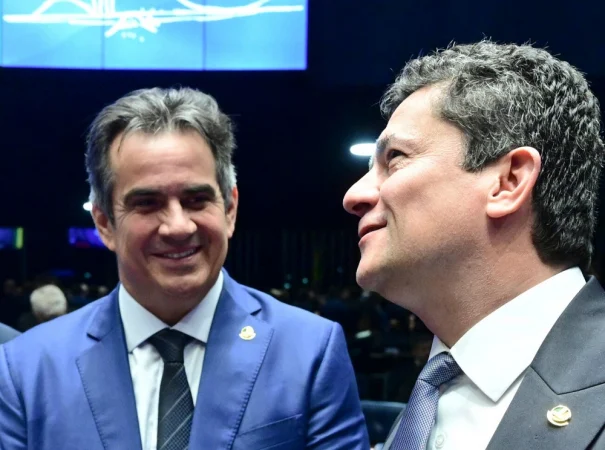 Os senadores Ciro Nogueira (PP) e Sergio Moro (União) 