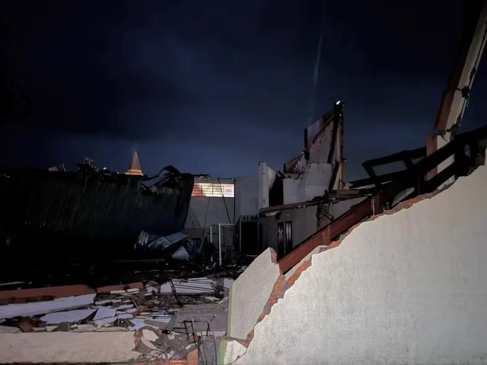 stragos após temporal em Flores da Cunha, no RS — Foto: Maria Eduarda Schiavenin/ Prefeitura de Flores da Cunha