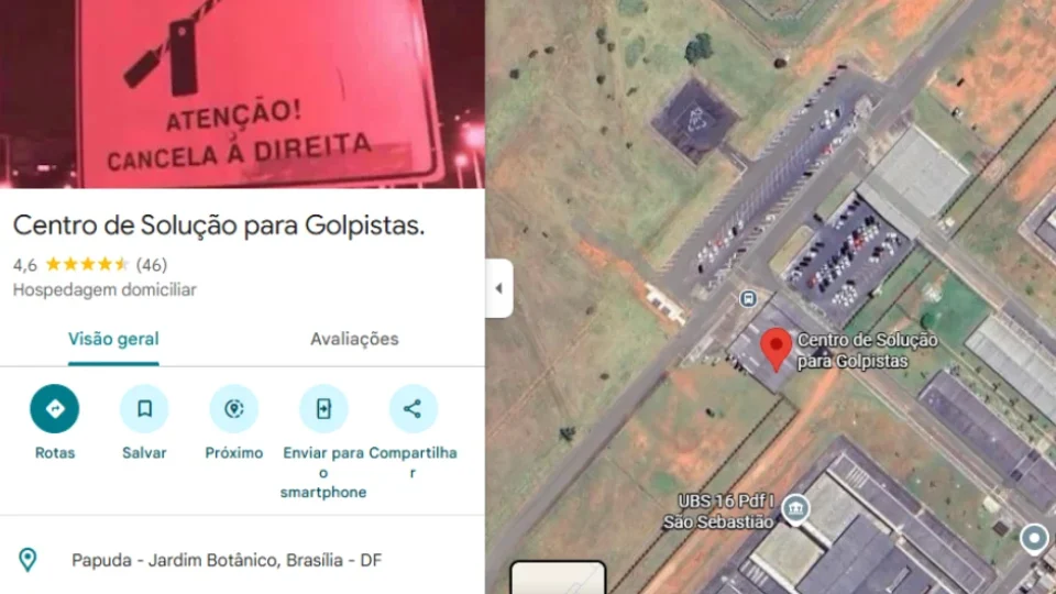 Google identifica local de prisão de Bolsonaro como ‘Centro de Solução para Golpistas’