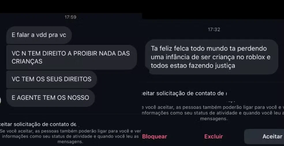 Felca tem recebido ameaças após Roblox bloquear chat para crianças — Foto: Reprodução/Redes sociais