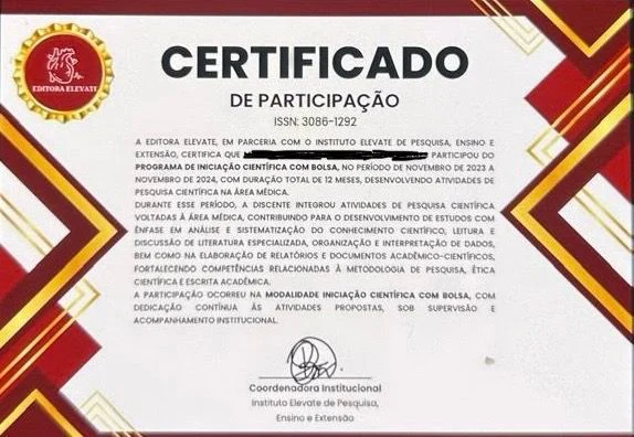 Certificado enviado pela Elevate para a reportagem | Crédito: WhatsApp