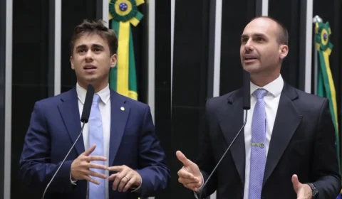Após críticas, Nikolas nega amnésia e diz que Eduardo Bolsonaro ‘não está bem’