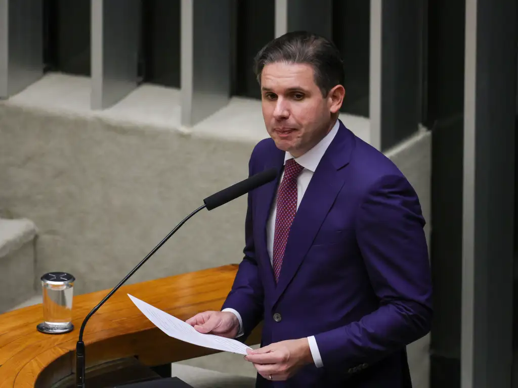 Brasília, DF 02/02/2026 - O presidente da Câmara, deputado Hugo Motta, participa da sessão de reabertura dos trabalhos do Congresso Nacional. Foto: Fabio Rodrigues-Pozzebom