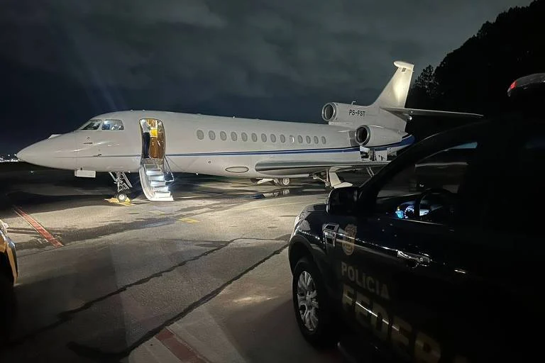 Aeronave de Daniel Vorcaro que foi apreendida pela Polícia Federal